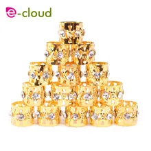 100 шт Алмазная глоден металлическая трубка кольцо дредлок бусины для косичек бусины для волос для дредов регулируемое кольцо для косички заколки