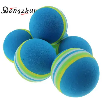 

10pcs Blue Striped Indoor Golf Soft Game Ball Golf Ball Training Practice Elastic Foam Golf Sponge Rubber Balls