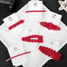 Модные красные жемчужные заколки для волос для женщин, элегантный корейский дизайн, заколка-палочка, Шпилька для волос, аксессуары для укладки волос