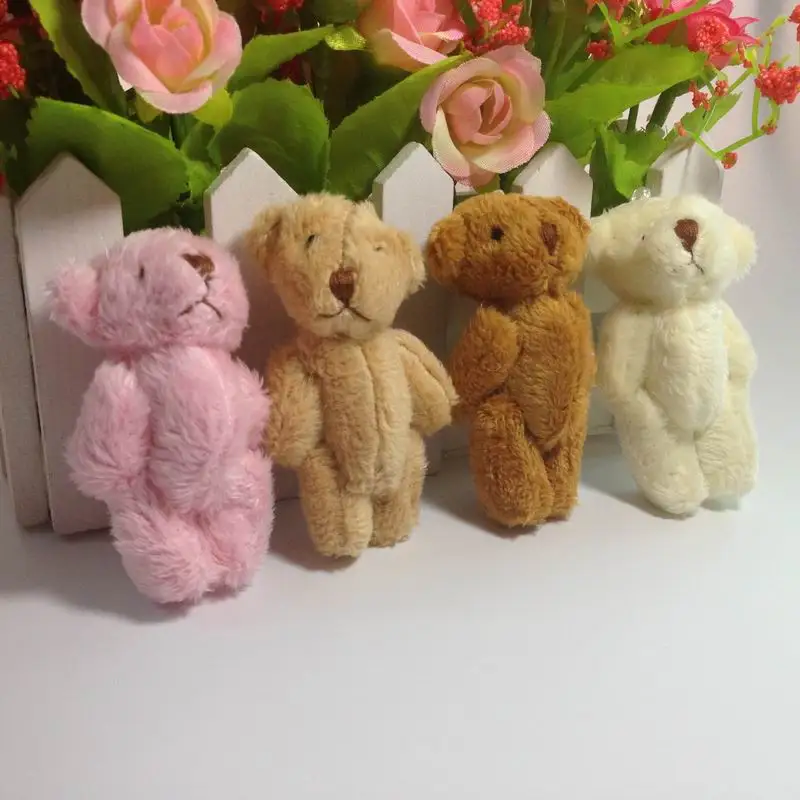 100 шт. x 6 см(2,") плюшевые длинные шерстяные миниатюрные маленькие Соединенные кролики кролик медведь куклы дом ремесло