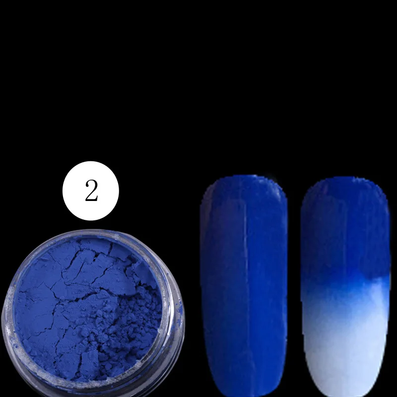 12jar/set Thermochromic Pigment Thermal Color Change Temperature Powder Dust Decoration Gradient Nail Art 3D Tips Manicure Tools