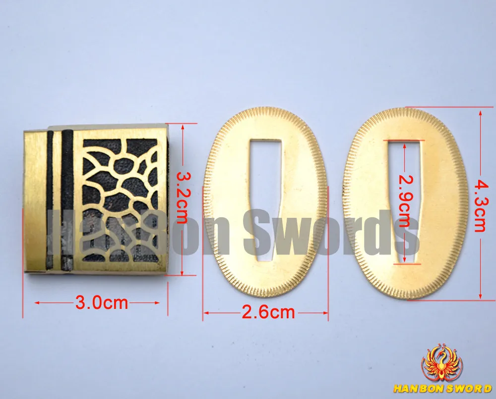 Silver Brass Blade Collor Habaki /&Seppa For Samurai Japanese Swords Fittings H03