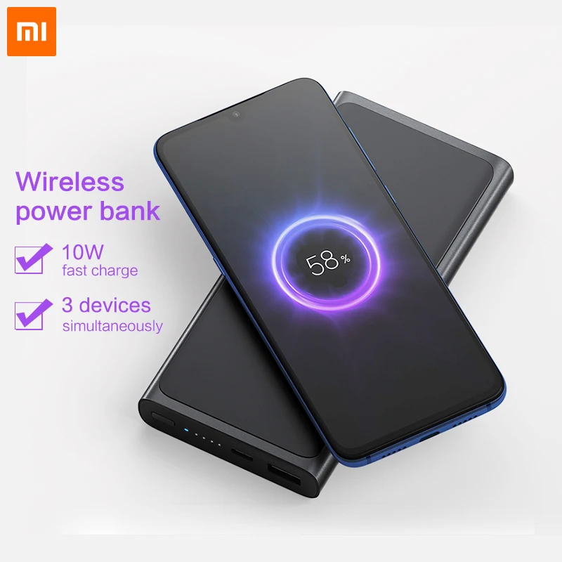 

Xiaomi Wireless Power Bank 10000mAh Qi Fast Wireless Charger Mi Powerbank 10000 for iphone bateria externa