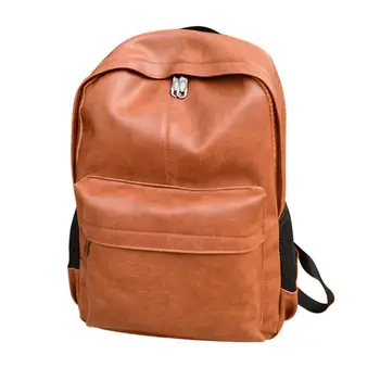 

Men's Women's Leather Backpack solid Large-Capacity Storage Laptop Satchel Travel School Rucksack Bag bandolera hombre #Zer