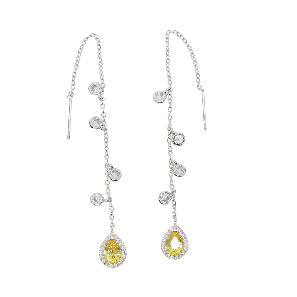 9 colors water drop earring 2018 latest design girl women ladies Romentic Gorgeous jewelry cz drop charm fashion ear jewelry