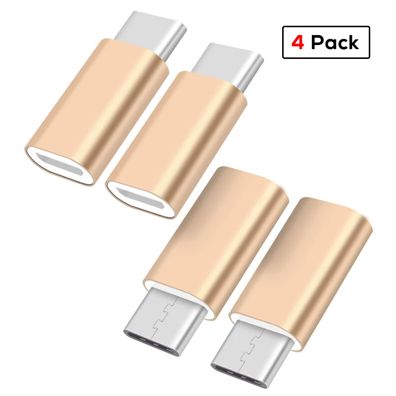 EECPT 10 Упаковка OTG type C адаптер USB C к Micro USB OTG кабель type-C разъем адаптера для Macbook samsung S9 S8 huawei P20 P10 - Цвет: 4 Pack Gold