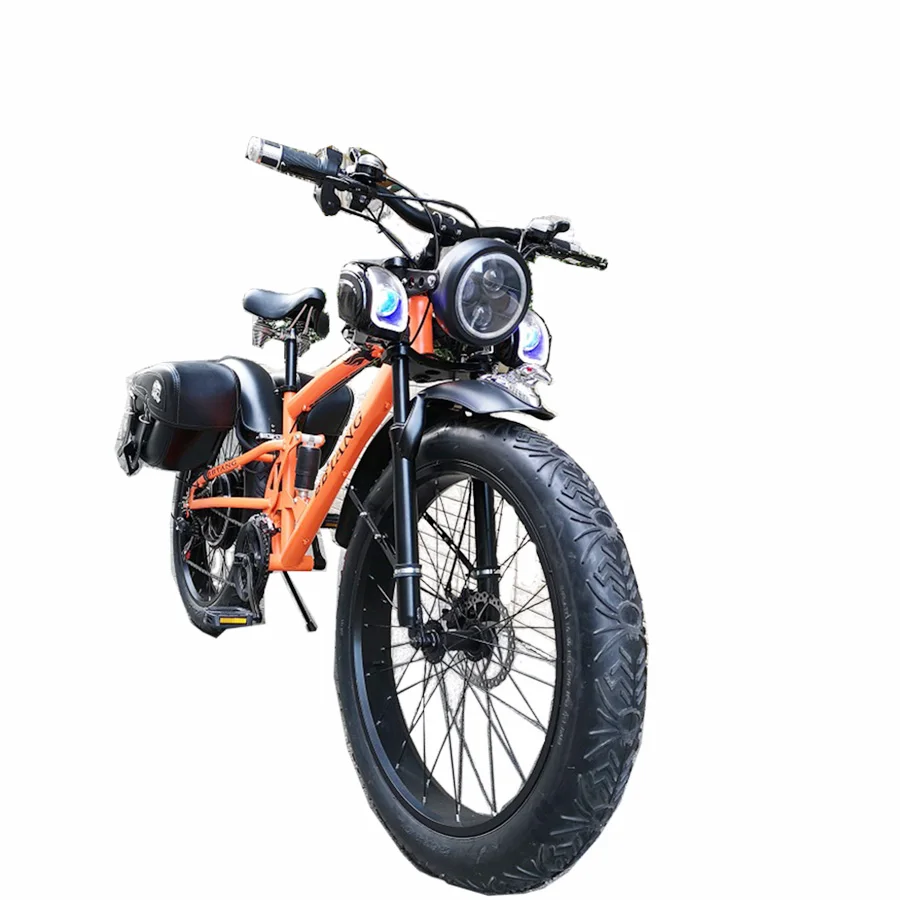 Best Custom 26inch snow electric mountain bicycle 48V 1000W lithium battery e-motor fat ebike 4.0 tires electric bike Soft tail snow 0