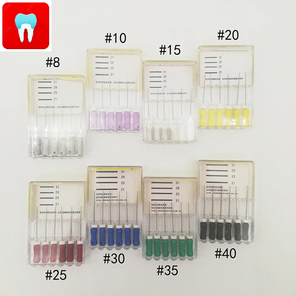 48 шт.#8-#40 21 мм стоматологические K файлы корневой канал стоматология Эндодонтические Инструменты Стоматологические материалы ручной работы из нержавеющей стали K Файлы
