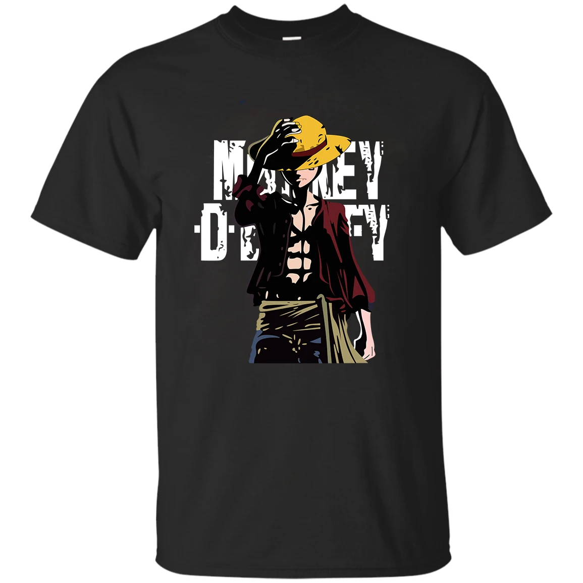 2019 hot Anime One Piece Male T shirt summer cotton Monkey D. Luffy ...