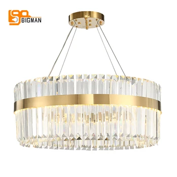 

Bigman 2 layers crystal chandelier modern lighting AC110V 220V lustre LED kronleuchter home decoration gold chandelier