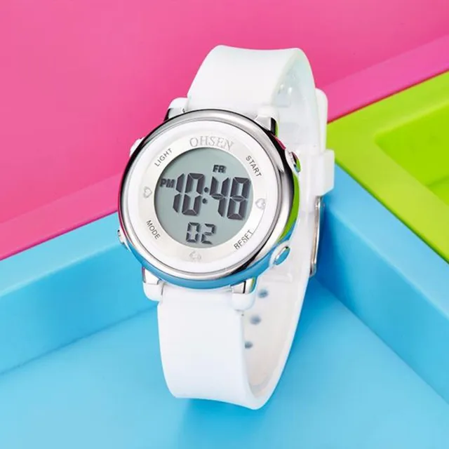 2017 ohsen цифровые часы женщины дети водонепроницаемый силиконовый светодиодные часы многофункциональный дети дети часы