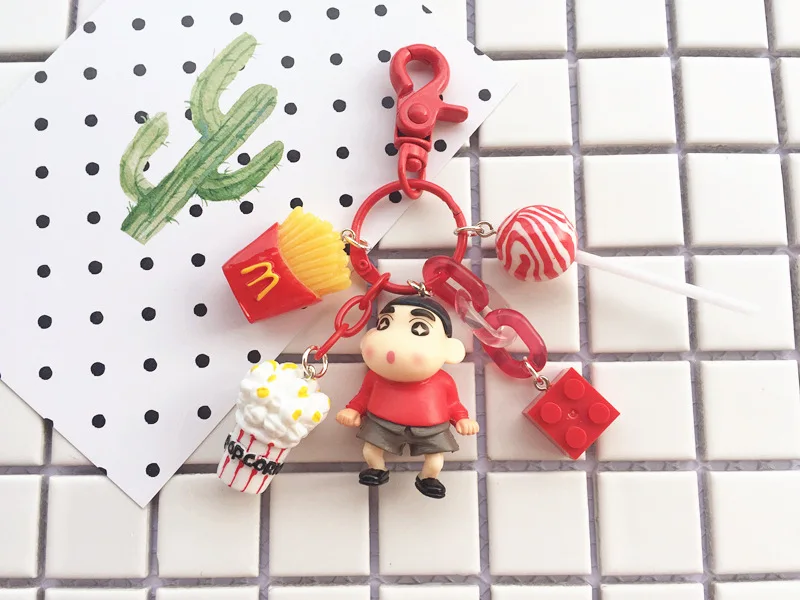 

Cute Japanese Anime Crayon Shin-chan Shinnosuke Nohara Doll Keychain for Women Purse Bag Charms Car Keyring Accessories