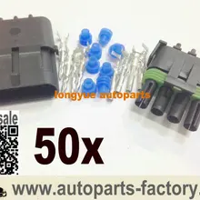 Longyue 50 Комплект Weatherpack 4 Pin плоский Герметичный соединительный комплект