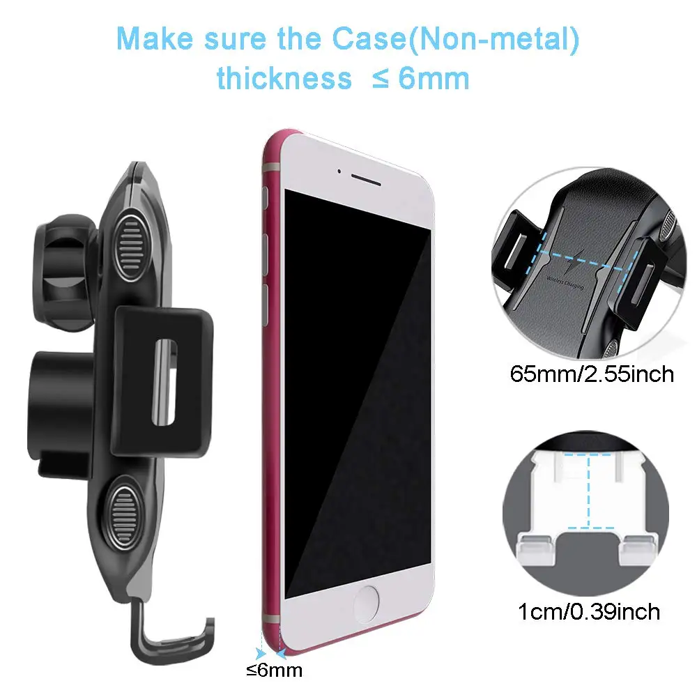 YHONH беспроводное автомобильное зарядное устройство для huawei P30 Pro samsung S10 Plus iPhone X Xs Max Авто зажимной Qi Быстрая зарядка держатель вентиляционного отверстия