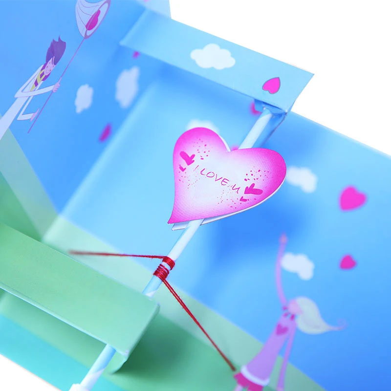  3D Laser Cut Colorful Sweet Boyfriend Girlfriend Show Love Paper Invitation Greeting Cards Wedding  - 32872867591