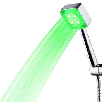 

Water powered Square LED Shower for gift premium in single Green color type