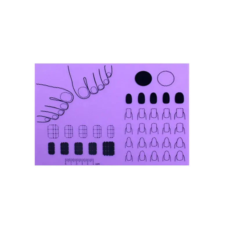 Моющаяся Подставка для рук для упражнений, коврик для рисования, сделай сам, мягкий складной коврик для дизайна ногтей, силиконовый коврик для штамповки, обратная пластина, Новинка - Цвет: Large purple