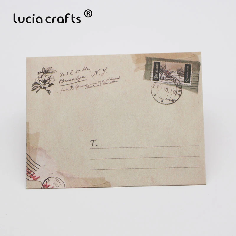 Lucia crafts(1 лот = 12 шт) 9,5*7,3 см винтажный мини-конверт Европейский стиль Скрапбукинг карта канцелярские принадлежности I0410