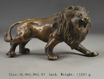 

decoration bronze factory Pure Brass Antique Elaborate Chinese Collectible Copper Lion Statue