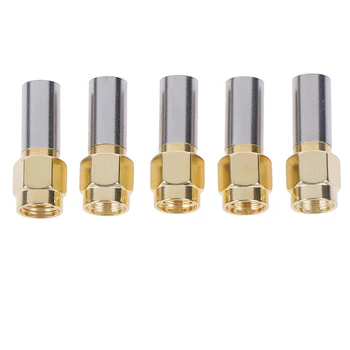 

5Pcs SMA Male Plug RF Coaxial Connector Crimp For RG58 RG142 RG400 LMR195 RG223