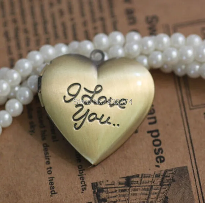 

A Gift for Lovers 20pcs Wholesale Antique Bronze 29*27mm Heart-Shaped Charm & Pendant PHOTO LOCKET Blank DIY Necklace Jewelry