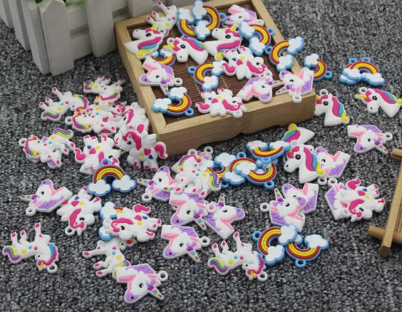 Новые 20 шт смешанных амулет в виде единорога Подвески DIY Изготовление ювелирных