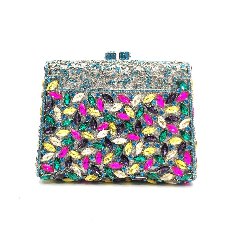 Модный женский кошелек для свадебной вечеринки, сумочка с бриллиантами, роскошные клатчи, элегантные кошельки с кристаллами - Цвет: Color 10