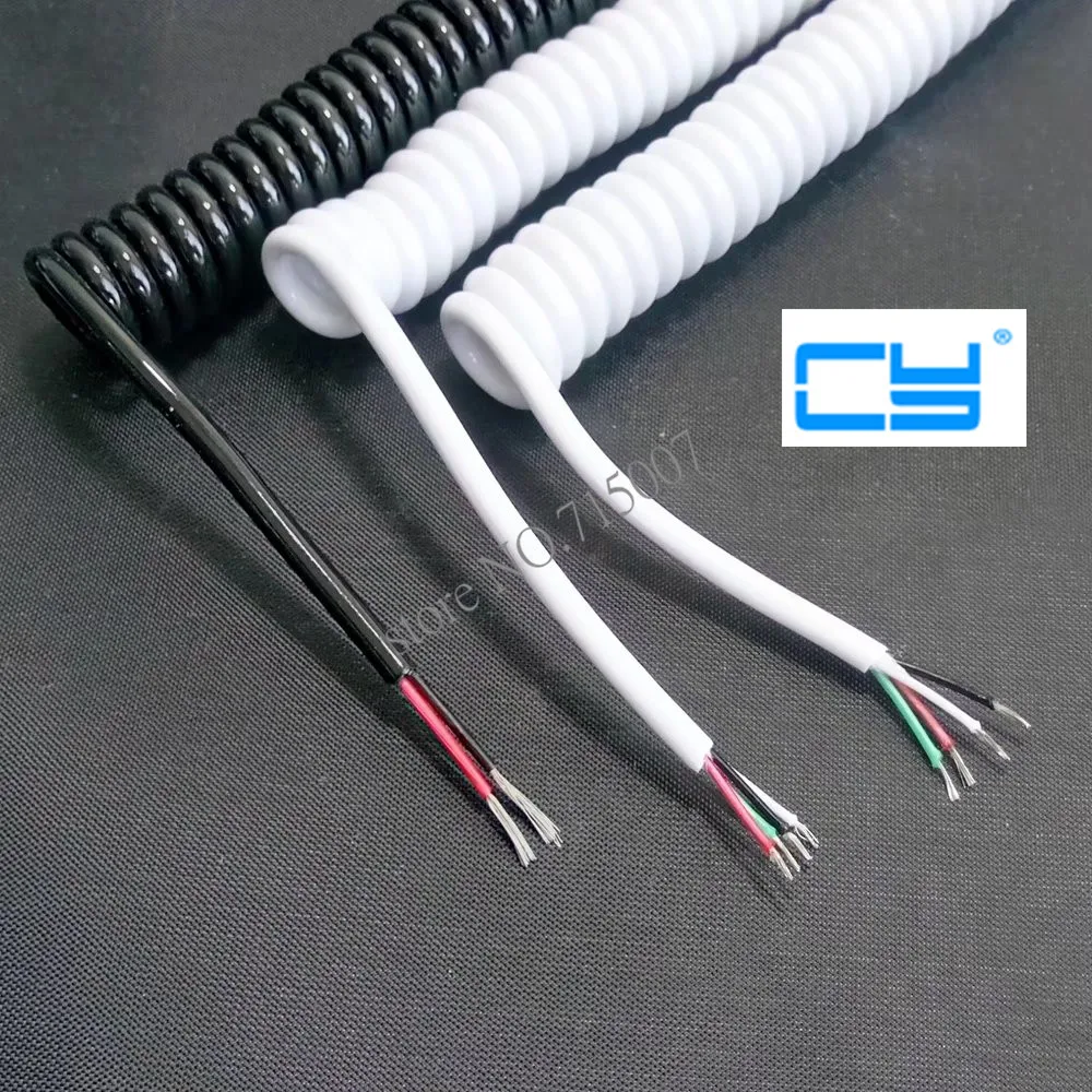 

1pcs Diy spring curl line usb line usb 4 core wire microusb extension data cable