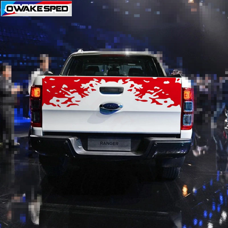 

Pickup Trunk Tail Decor Stickers For Ford Ranger Inkjet Splash Graphics Vinyl Decal Car Rear Trunk Box Cover Sticker