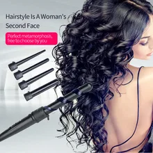 5 в 1 Многофункциональный сменный роликовый набор 09-32 мм 5 размеров щипцы для завивки волос с перчаткой 5P керамические щипцы для завивки волос P34