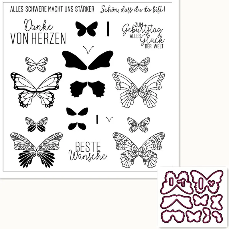 

German butterfly Exquisite transparent silicone rubber stamps/handmade Christmas album for children decorative production