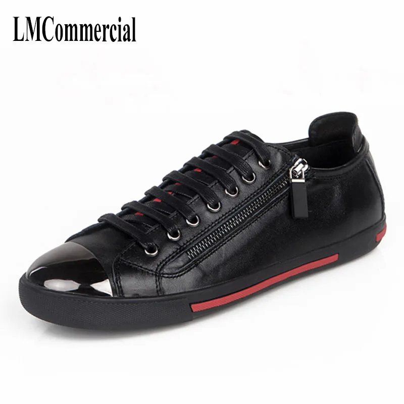 

The British men's casual shoes men's fashion lace up zipper head layer cowhide shoes breathable sneaker fashion Leisure