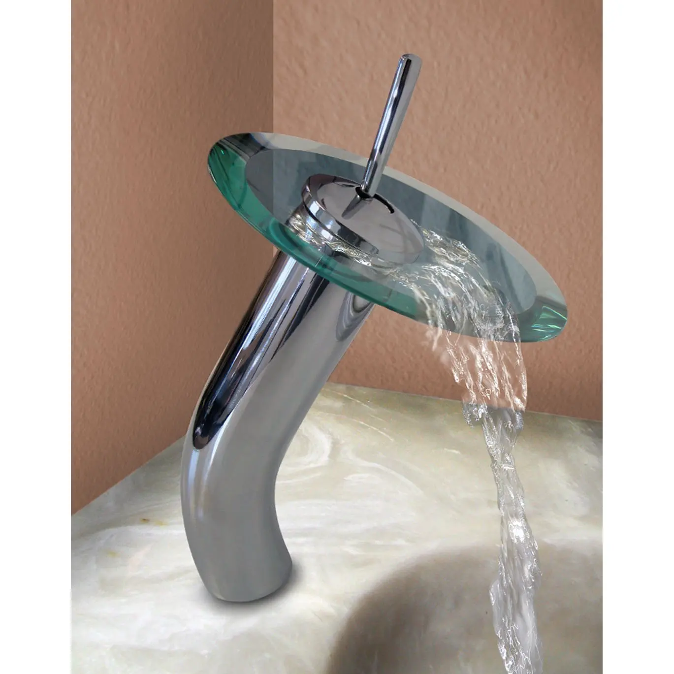 

12" Chrome Waterfall Faucet Bathroom Vessel Sink Bath Faucet