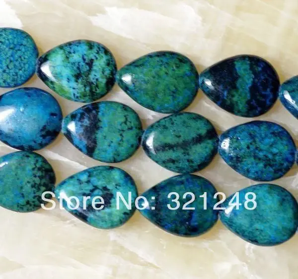 

New fashion 13x18mm Azurite Chrysocolla teardrop stone Loose Beads high grade jewelry findings accessoreis 15inch FR31