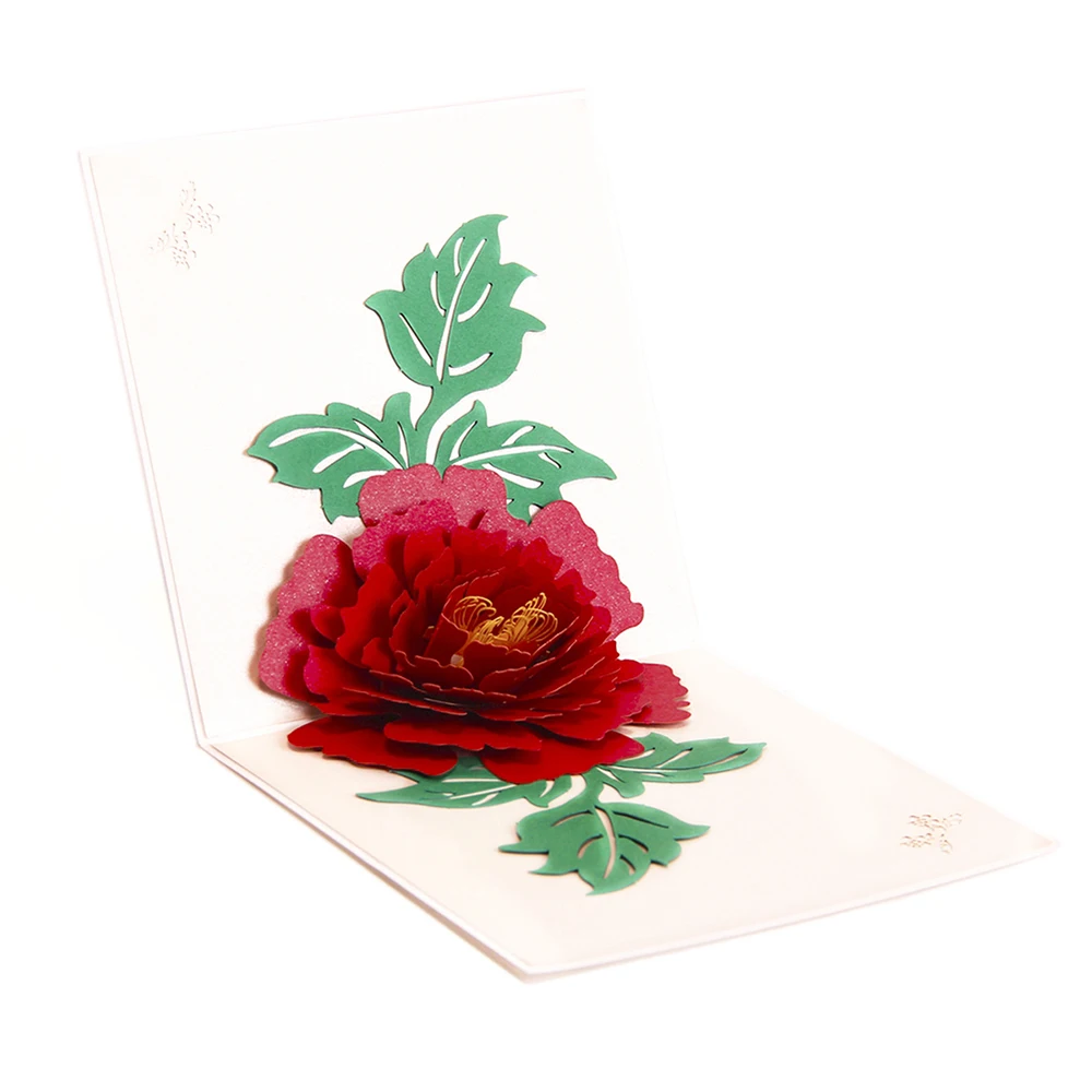  3D Flowers Pop Up Birthday Cards Invitation Thank You Gift Card With Envelope Wedding Invite Cards  - 32814542406