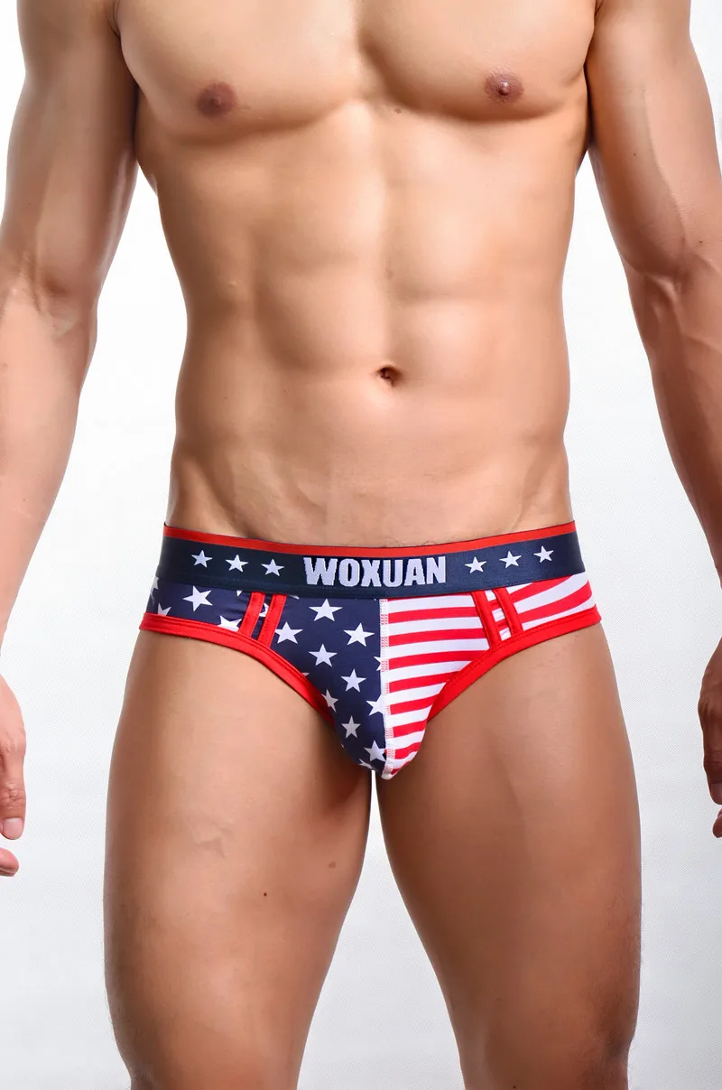 white boxer briefs Men's Cotton Male Foreign Trade AliExpress The American Flag Printed Breathable Muscle Underwear mens woven boxers