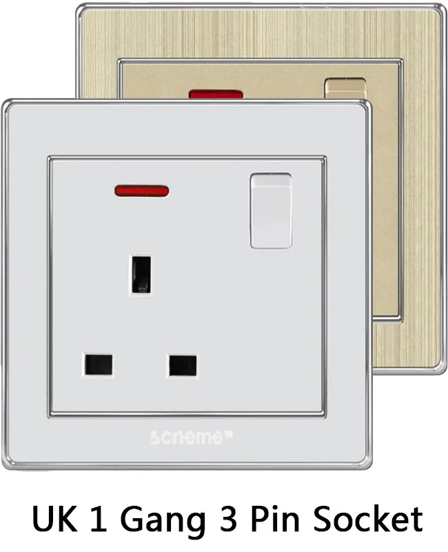UK 1gang 3pin socket