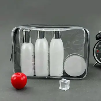 

Waterproof PVC Transparent Cosmetic Bag Women Travel Zipper Make Up Toiletry Clutch Organizer Case travel comestic bag small
