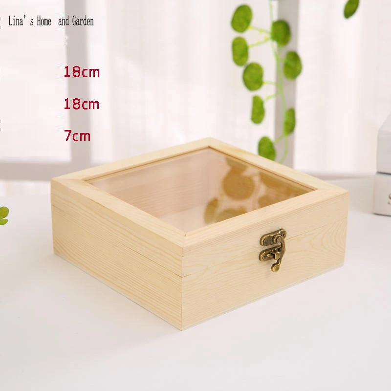 square small primitive original solid jewelry box wood (5)