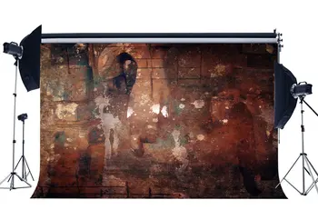 

Shabby Gothic Backdrop Grunge Backdrops Graffiti Brick Peeling Blurry Gloomy Concerte Wall Photography Background