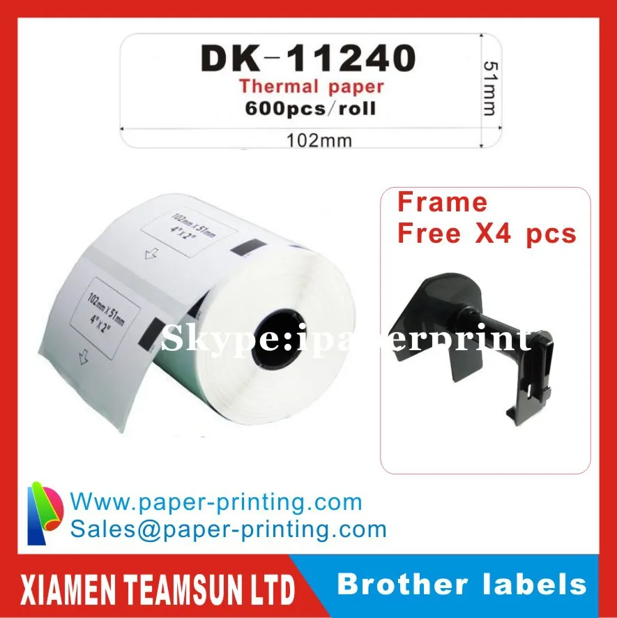 200 x rolls Brother совместимый DK-11240 dk-1240 Etichette di spedizione 51x102 мм на DK11240 | Компьютеры и офис