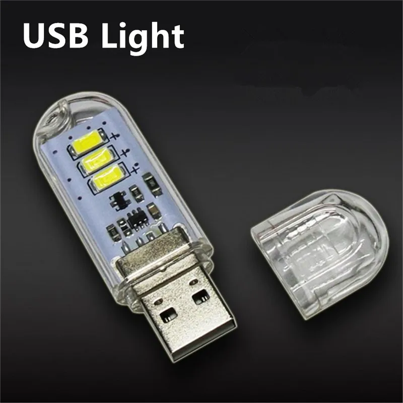 

1Pcs Mini USB LED Light Emergency Mobile Power Lamp Desk Book Reading Light Keychain Children's gifts For Mobile Charger Laptops