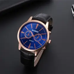 Ретро дизайн кожаный ремешок аналог, кварцевый сплав наручные часы для мужчин часы вечерние декоративный костюм платье часы подарки