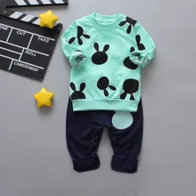 Одежда для новорожденных девочек топ с длинными рукавами и принтом кролика+ штаны, комплекты одежды для маленьких девочек roupa bebe