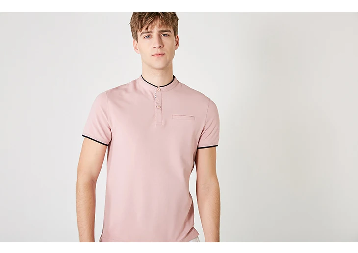 Отборная мужская летняя приталенная рубашка с контрастными короткими рукавами | 419206562