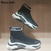 New Fashion Stretch Socks Boots Woman Slip-on Thick Sloe Flats Casual Shoes Breathable High Quality Women Sneakers Ankle Boots