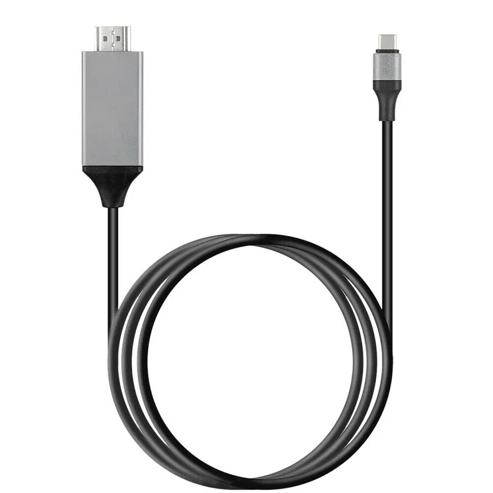 Usb type C к HDMI адаптер, USB 3,1(USB-C) к HDMI адаптер мужчин и мужчин конвертер для MacBook2016/huawei Matebook/Smasung S8 - Цвет: Black