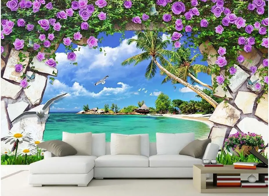 На заказ фото 3d обои нетканые фрески современные цветы лоза природные пейзажи Красивые 3d настенные фрески обои для гостиной