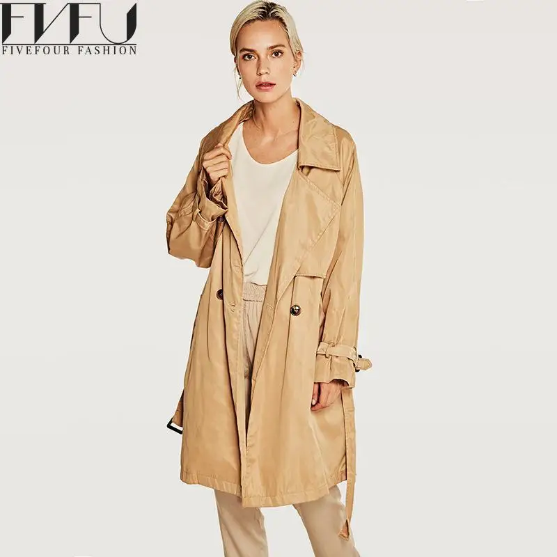 2018 Fashion Trench Coat Windbreaker Vintage High Quality Coat Women