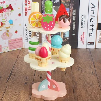 

10pcs/set Simulation girl play house ice cream table ice cream machine play house kitchen toy set little girl birthday gift